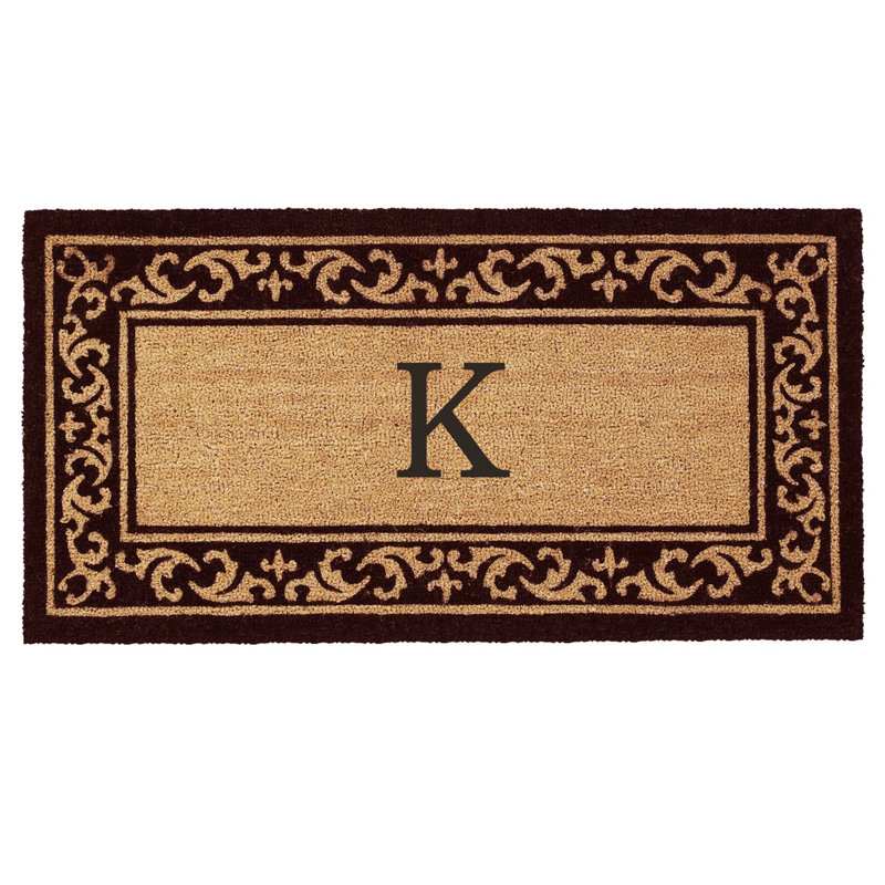 Zawacki Personalizable Non-Slip Doormat, K, Rectangle 2' x 4'