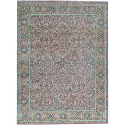 Wool Oriental Area Rug in Red/Purple/Green