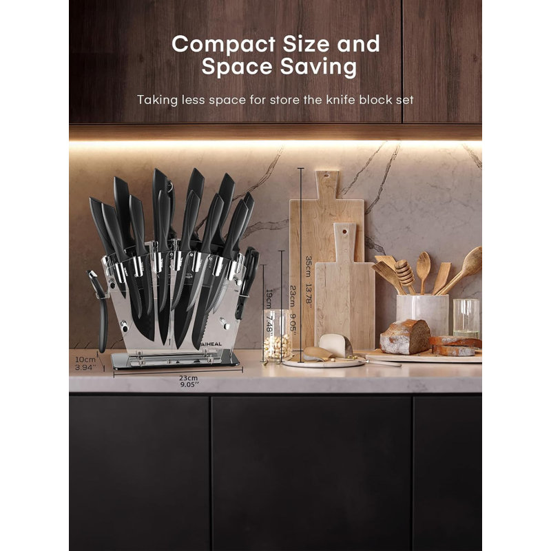 16 Pcs Kitchen Knife Set, Stainless Steel, Rust Resistant