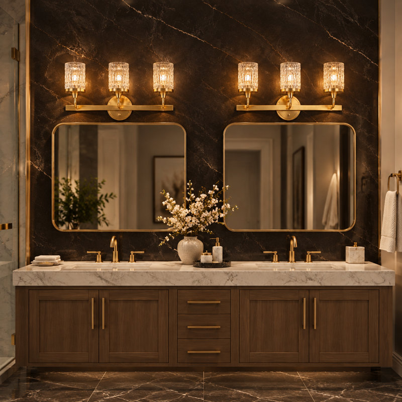 3-Light Dimmable Textured Bathroom Vanity Light ETL Certified