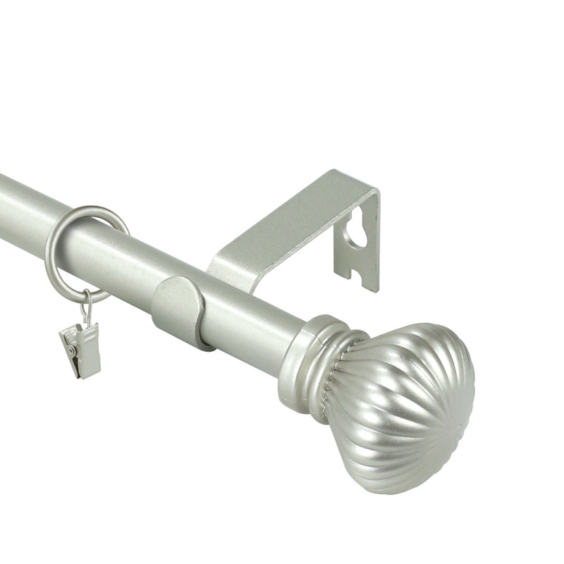 Tringle à rideaux simple réglable Plascencia, H 0,625 po x l 120 po x P 0,625 po, Étain