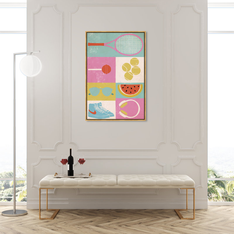 Un été après-midi - Peinture sur toile, Encadrement doré, H 45 po x l 30 po