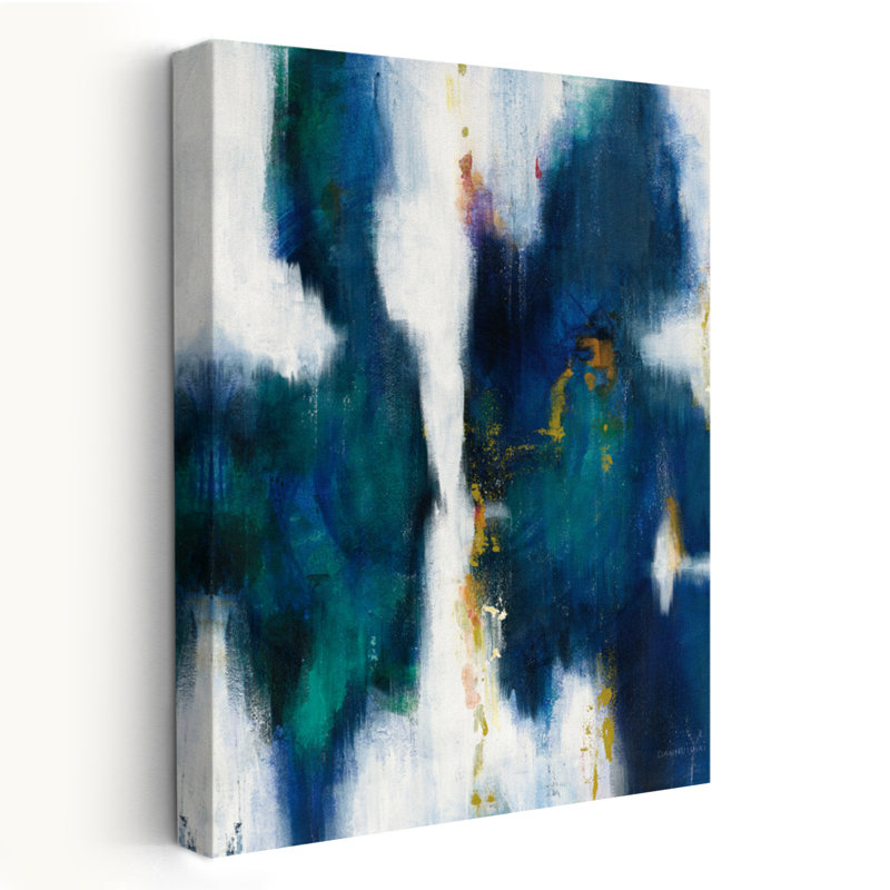Art abstrait abstrait et bleu, H 24 po x l 16 po