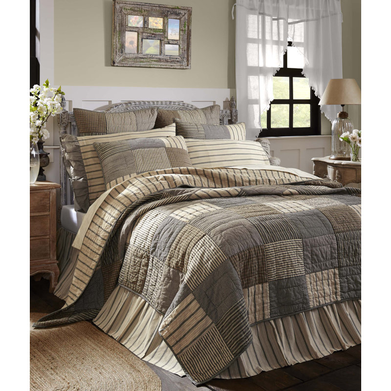 Sawyer Mill Charcoal Grey Cotton Patchwork Twin Quilt
