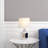 Darcey 14.75 in. Silver Modern Ceramic For Bedroom/Living Room Bedside Desk Nightstand Single Small Table Lamp With Linen Empire Shade