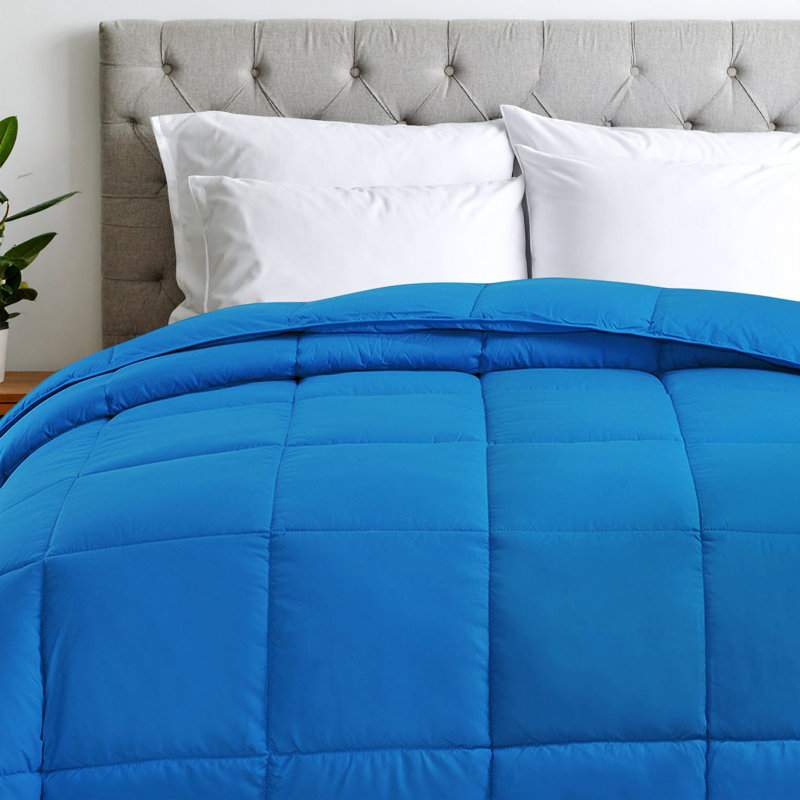 Insert de couette en duvet synthétique réversible Blue Nile Mills Classic, Bleu aster, Édredon simple TG