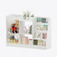 Bibliothèque à 3 niveaux pour enfants et rangement pour jouets, design Montessori pour un accès et une organisation faciles, blanc