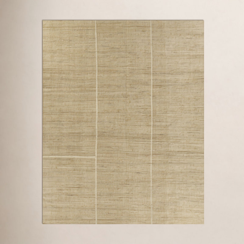 Striped Area Rug in Tan, Rectangle 6'3" x 9'