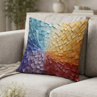 Coussin décoratif arc-en-ciel - Coussin imprimé Minimalisme Couleurs Harmonieuses IV