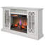 Console média de foyer électrique pour téléviseur de 65 pouces avec portes en verre duraflame®, blanc éclatant