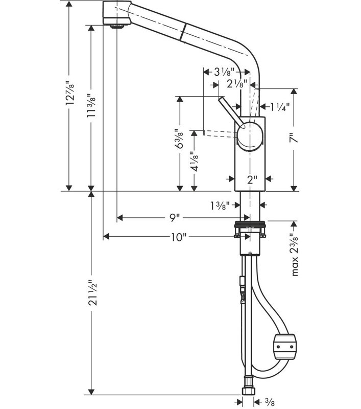 Talis S Pull Out Touch Single Handle Kitchen Faucet, Steel Optik