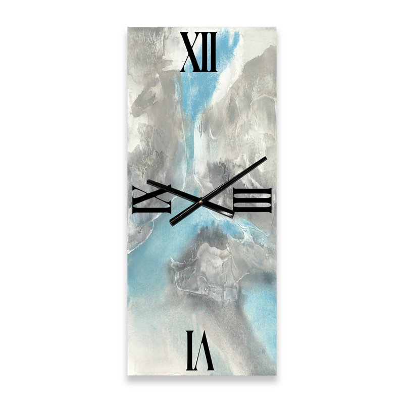 Horloge murale Mid-Century Watercolor Blue Tones II, Petit