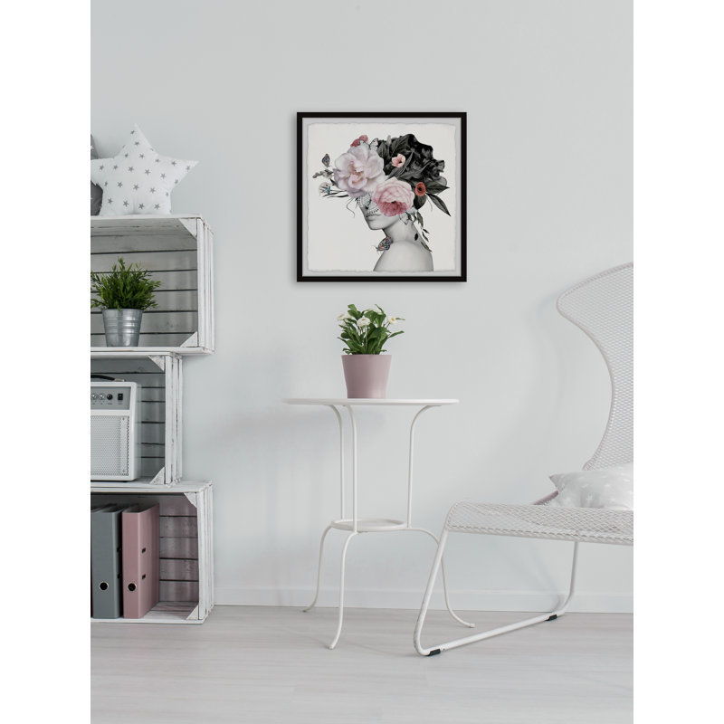 Papillons et pivoines par Marmont Hill - reproduction de cadre photo, H 18 po x l 18 po x P 1,5 po