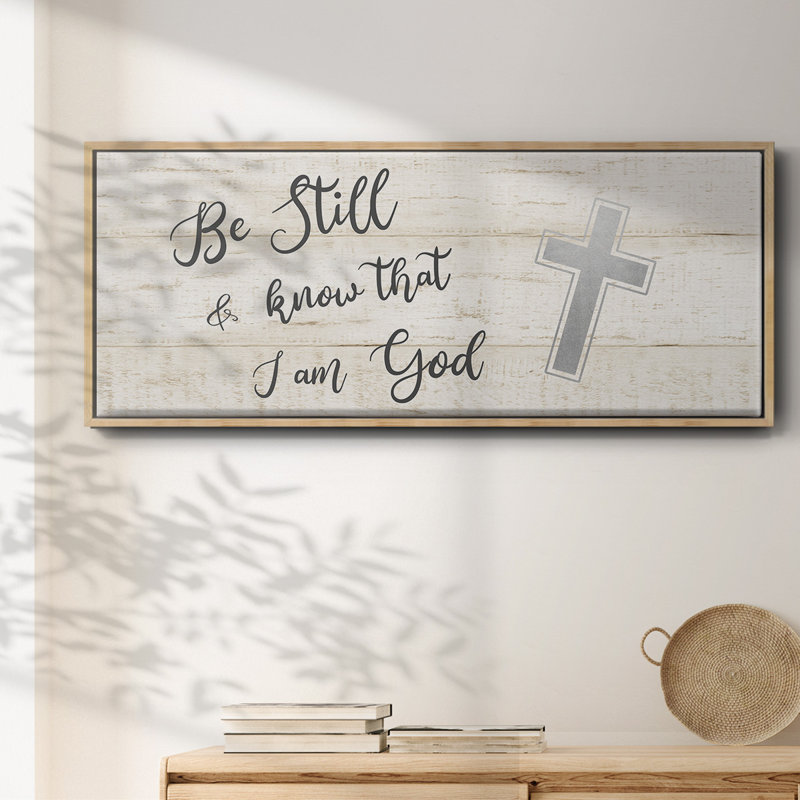Be Still Cross - Toile avec cadre encadré, H 20 po x l 50 po