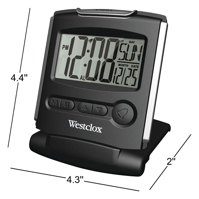 Modern & Contemporary Digital Electric Tabletop Clock with Alarm in Black