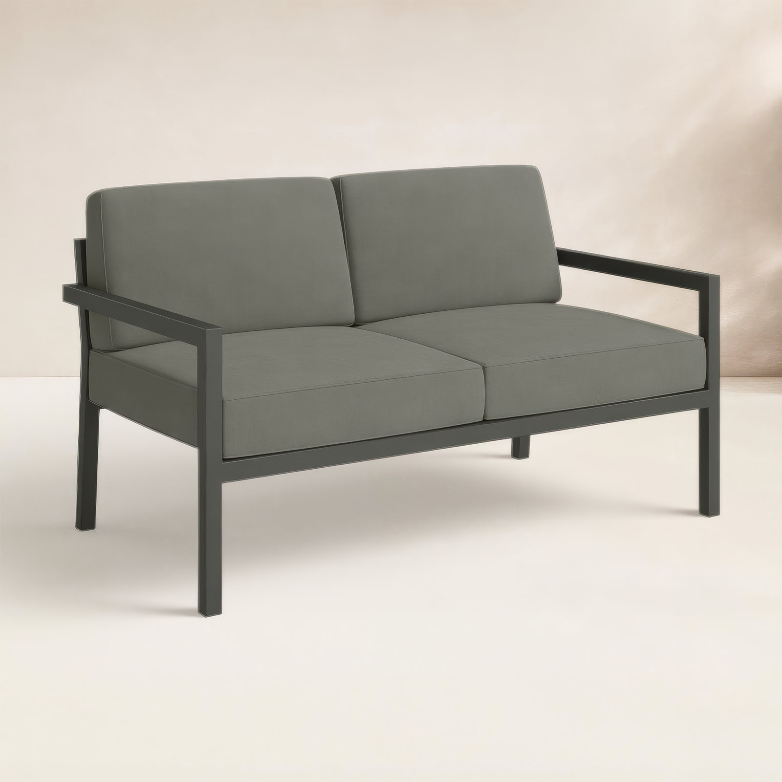 Vivant 56" Sunbrella® Patio Loveseat, Canvas Charcoal Sunbrella® Canvas, Slate