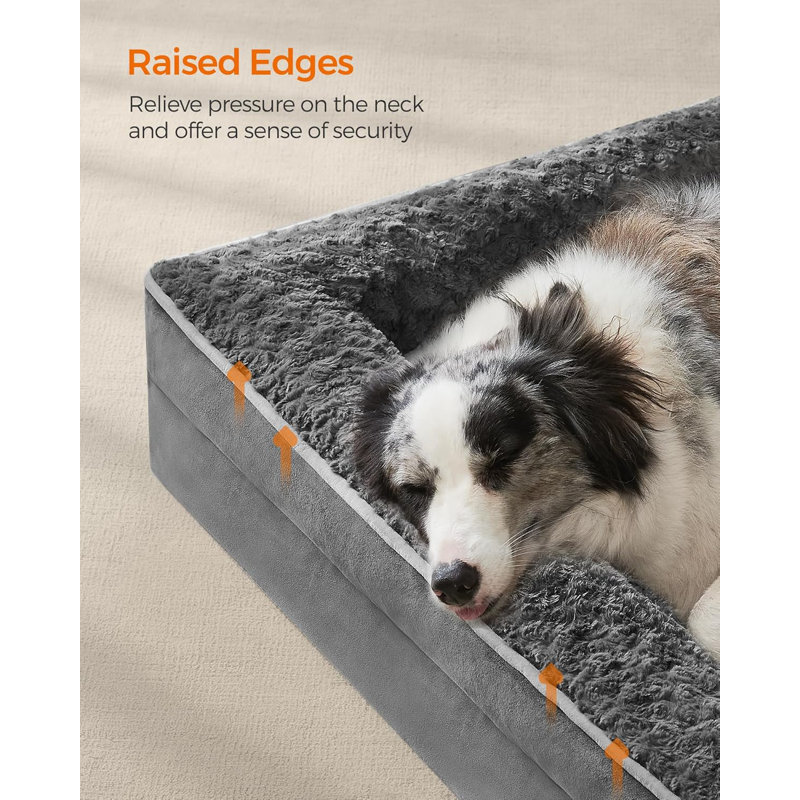Orthopedic Dog Bed For Large Dogs, Memory Foam Dog Bed Sofa Pet Couch With Sides, Removable Washable Cover And Waterproof Liner