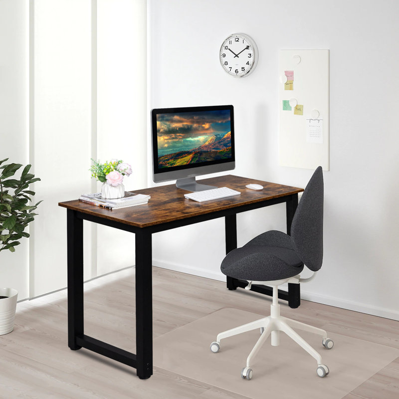 Steel Computer Desk, Brown/White