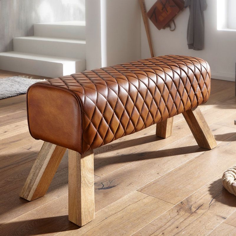 Merola 100% Leather Upholstered Bench