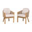 Confortable ensemble de chaises de patio en bois d'acacia moderne pour la maison