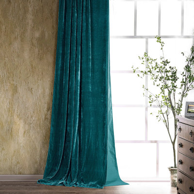 Stella Faux Silk Velvet Curtain Panel