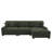 3 - Piece Upholstered Green Corduroy Modular Sectional Sofa with Pillow Back and Solid Wood Legs-640565355-640565351