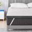 Surmatelas de 3 pouces avec dessus matelassé blanc, côtés en filet gris respirant, fermeté moyenne, housse amovible et lavable-600399470