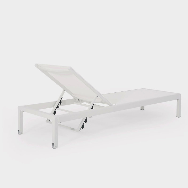 Chaise longue, ensemble de 2, pour l'extérieur, Blanc