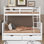 Lit simple superposé au dessus d'un lit double avec tiroirs de rangement, convertible en 2 lits, lit superposé en bois massif avec échelle et garde-corps de sécurité