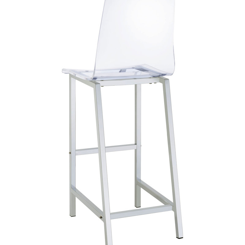 Salle à manger contemporaine 5 places avec finitions soignées, table rectangulaire en verre et sièges en acrylique transparent pour une ambiance raffinée.
