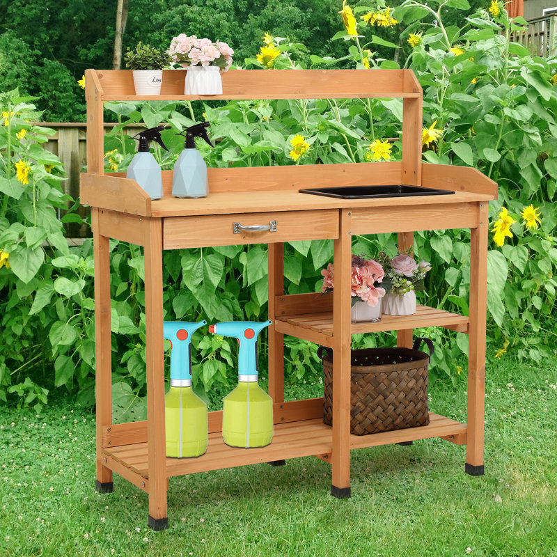Patillo Fir Solid Wood Potting Bench
