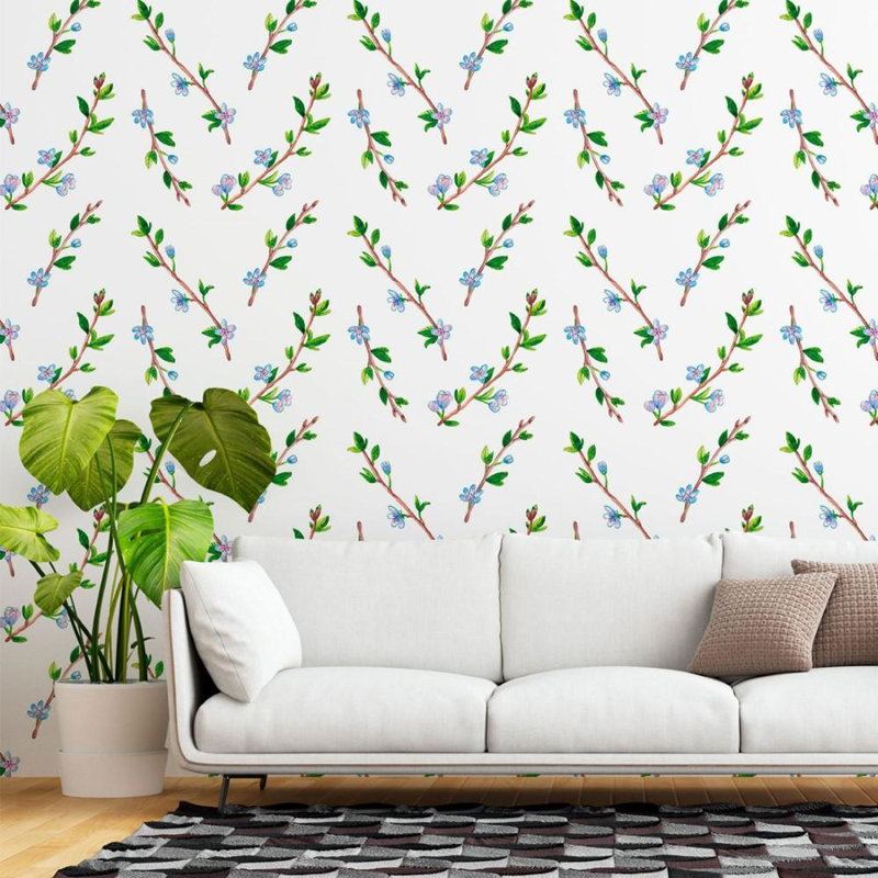 Rouleau de papier peint adhésif L 126 po x l 24 po Angelia