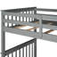 Lit superposé gris avec rangement Twintwin - Construction stable en échelles pour