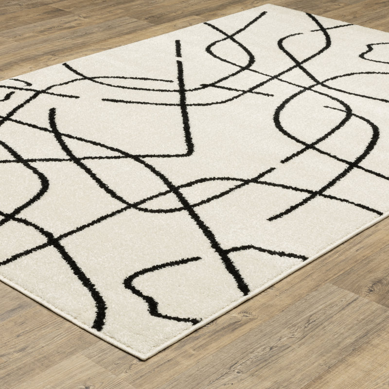 Tapis beige / noir Colesen, Rectangle 7 pi 10 po x 10 pi