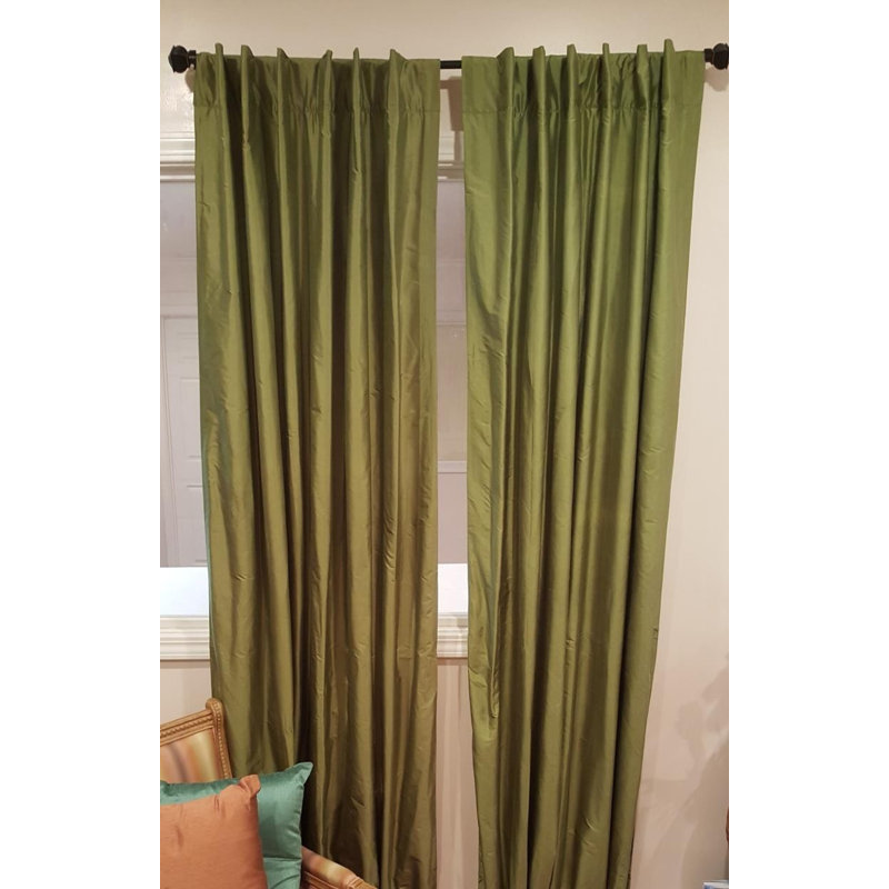 Panneau de rideau simple uni semi-diaphane avec passe-tringle, Terre, l 50 po x L 96 po