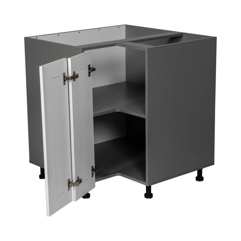 33 po - Base facile d'accès - Double porte - Gris, H 34,5 po x l 33 po, Blanc mat