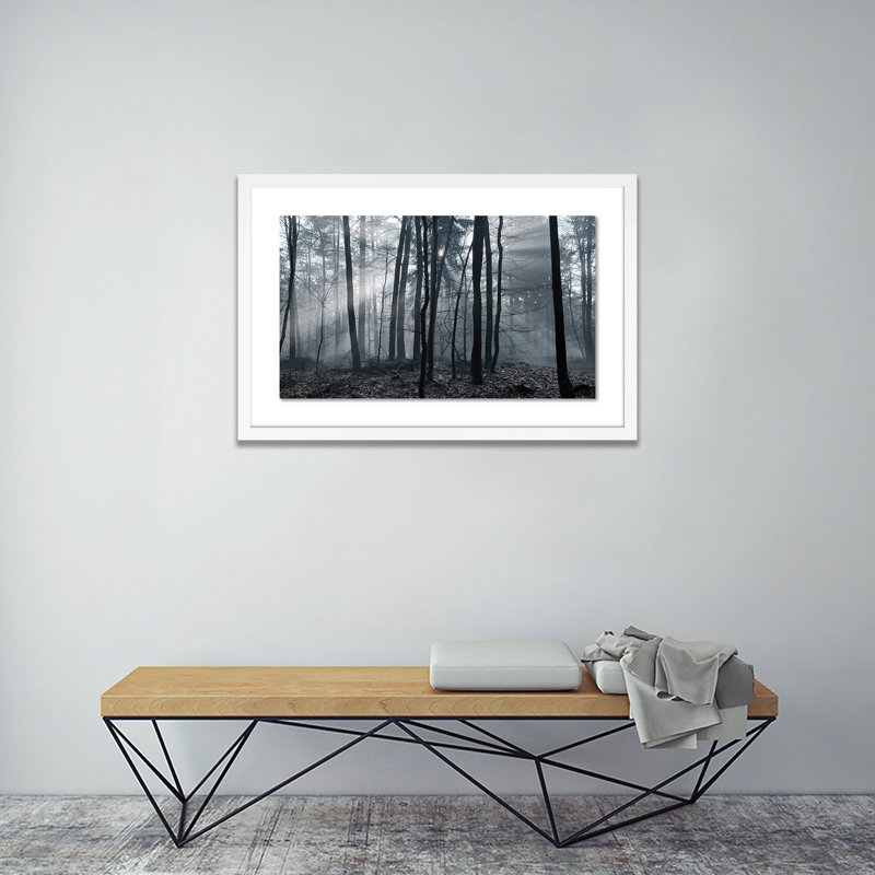 Eerie Trees I Print by Jakob Wagner, 16" H x 24" W x 1.5" D, White