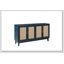 4-Door Rattan Sideboard with Adjustable Shelves – Handcrafted Premium Grain Panels, Modern Storage Cupboard-609224611
