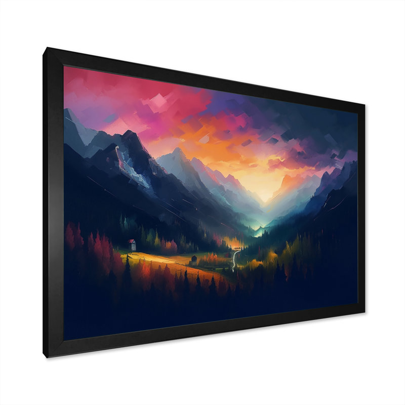 Bridgecliff Foggy Mountain View, H 12 po x l 20 po x P 1 po, Cadre photo noir