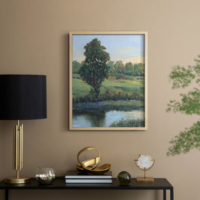 Tree by the Riverbank II Framed Print - Solid Wood