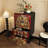 Modern four-drawer wooden patterned accent chest