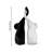 Black and White Ceramic Elephant Figurine Set, Trunk Up Elephant Couple Figurines