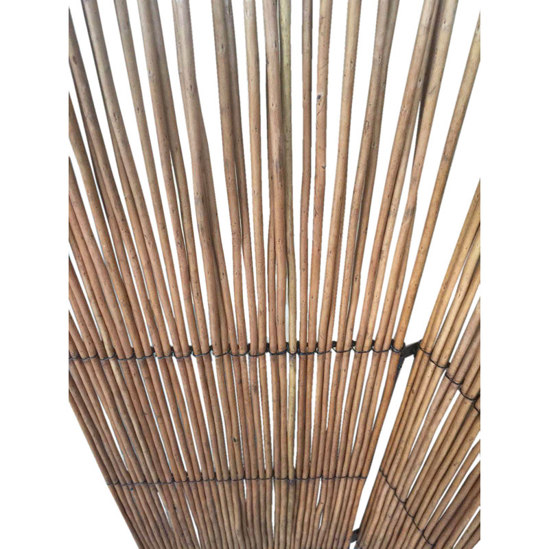 Lowry 47'' W x 69'' H 3 - Panel Folding Room Divider, Brown
