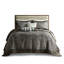 Couvre-lit pour très grand lit avec broderie sur coussins décoratifs, fausse soie bleue / brune 5 pièces-126059888-126059890