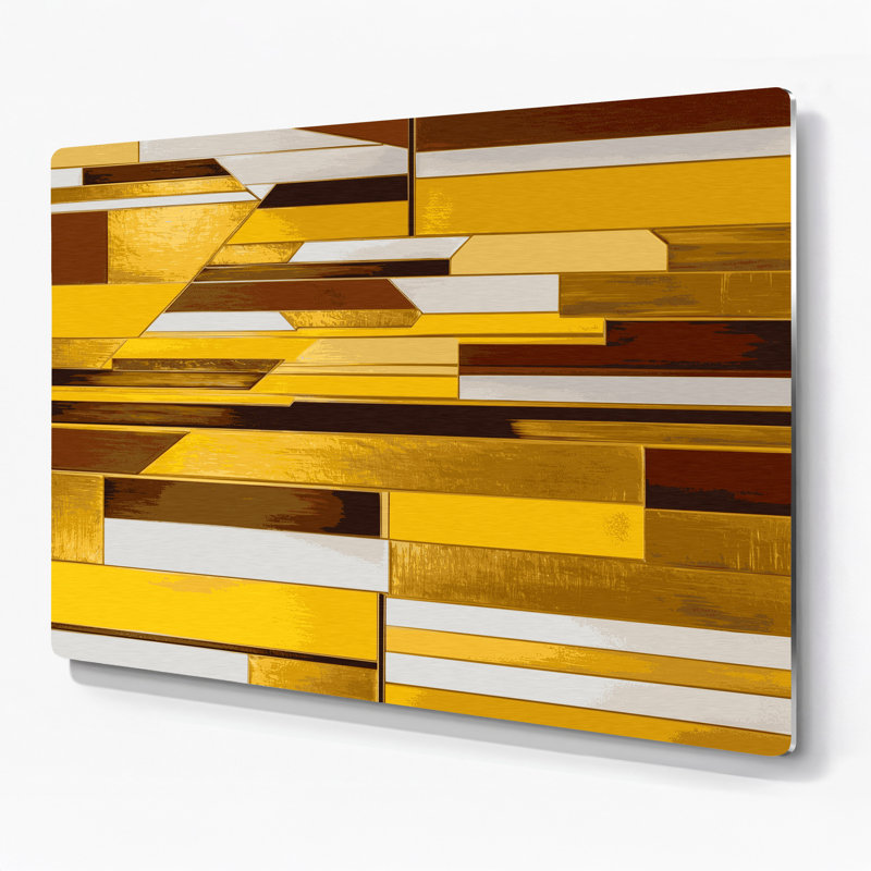 Art mural Hard Edge 44 en métal brun, H 24 po x l 36 po