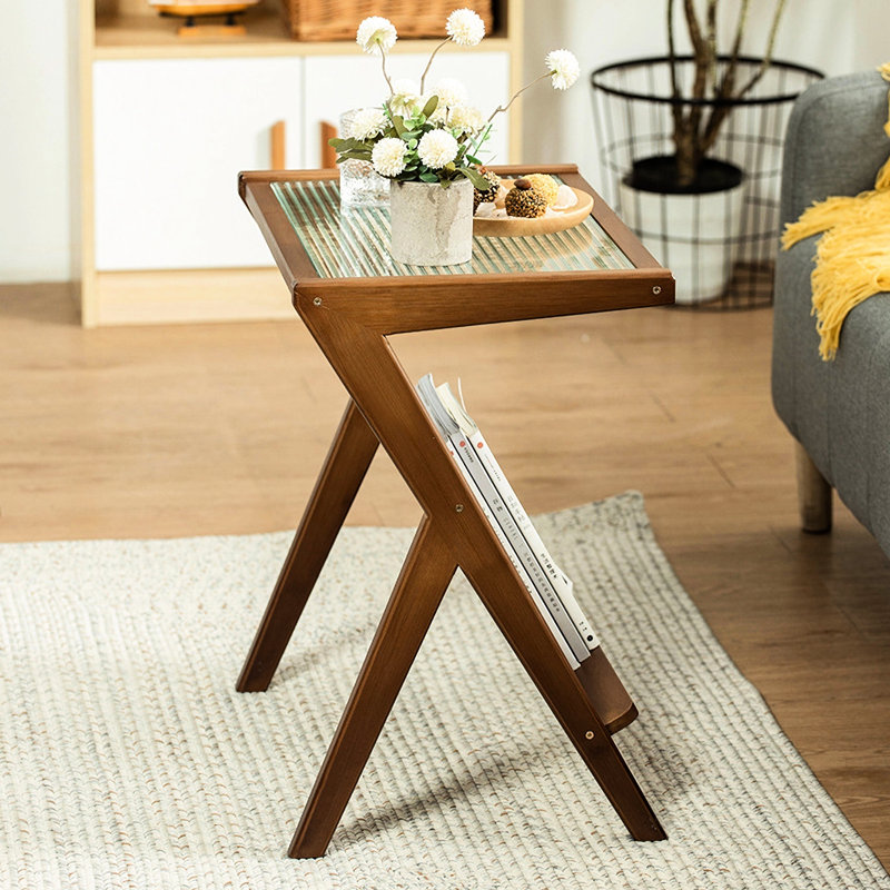 Table de chevet décorative - Pratique et pratique pour la chambre à coucher, table basse en verre