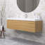 Meuble-lavabo moderne à rayures avec lavabo simple