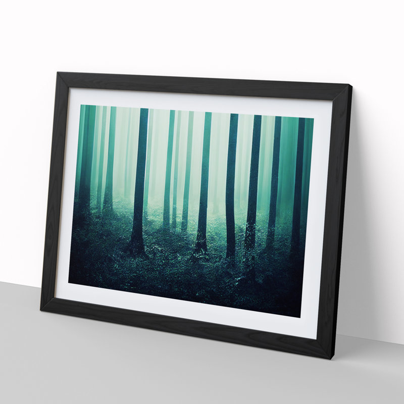 Bedazzled Forest - Single Picture Frame Print, 46cm H x 64cm W x 2cm D, Black Frame