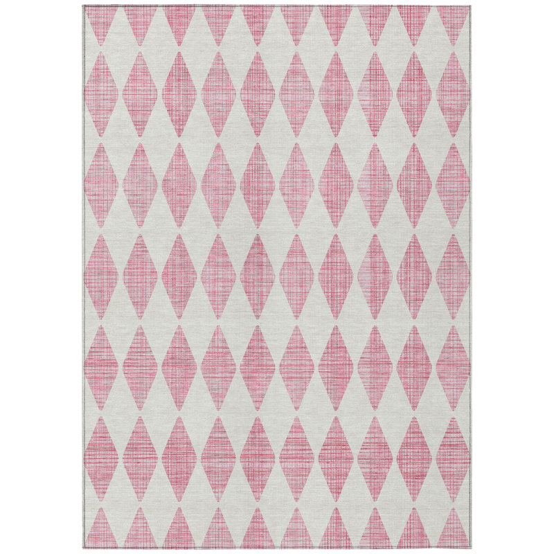 Loreen Washable Geometric Indoor / Outdoor Rug, Rectangle 10' x 14'