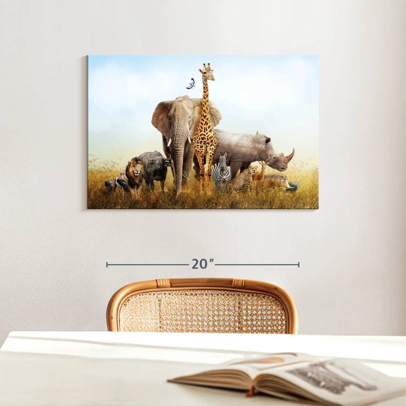 Brampt, animaux du safari au Kenya, H 16 po x l 24 po